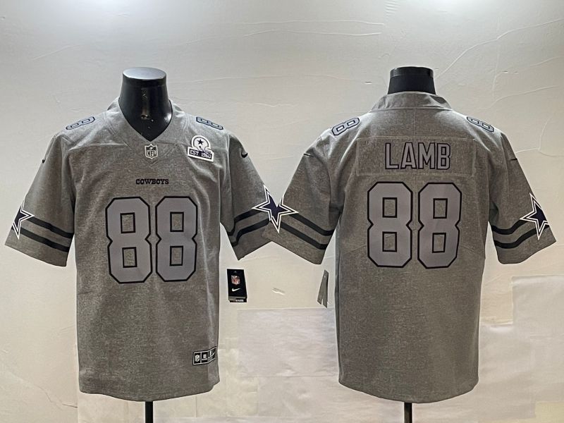 Men Dallas Cowboys #88 Lamb Grey Throwback 2024 Nike Limited NFL Jersey style 01152->philadelphia eagles->NFL Jersey
